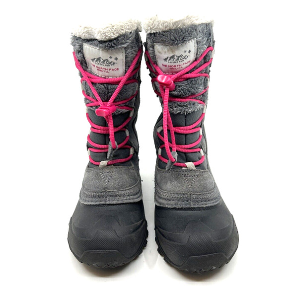 The North Face Youth Shellista Lace IV Snow Boots Sz 1 Pink/Gray Insulated 200G - Picture 2 of 8